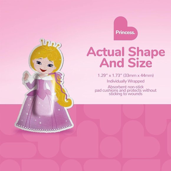 BioSwiss Bandages Princess Shaped Self Adhesive Bandage, Latex Free 50 COUNT - Picture 4 of 8